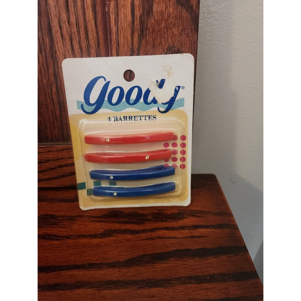 NOS Goody Hair Clips Barrettes Set of 4 Vintage 1989 6672 USA New Sealed